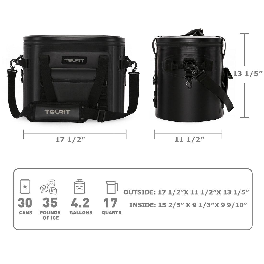 TOURIT Soft Cooler 20 Cans Leak-Proof Soft Pack Cooler Bag Waterproof ...